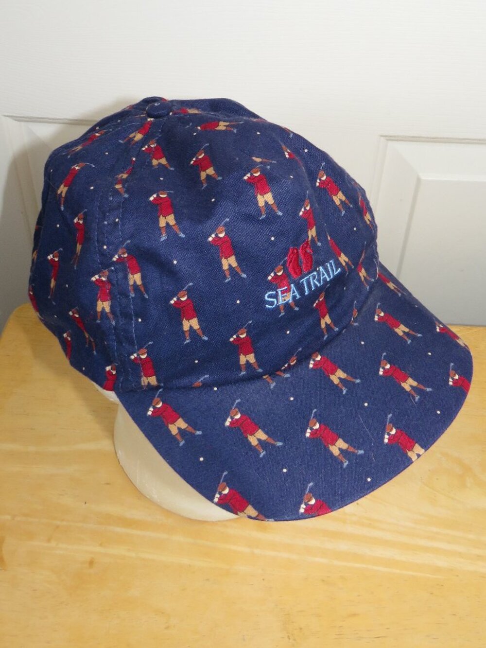 Vintage Sea Trail Golf Resort Hat Golfer AOP Adjustable One Size Made in USA